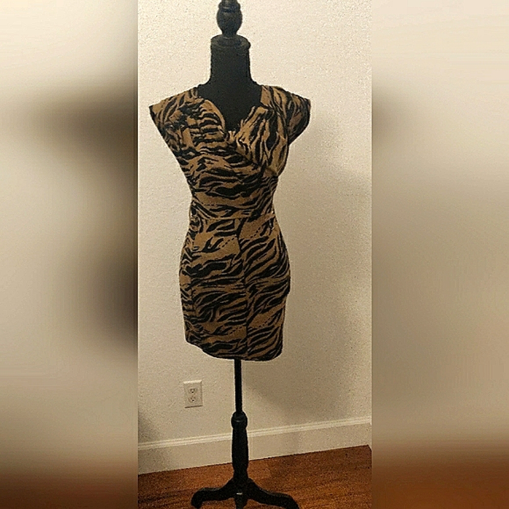 Tiger print bodycon dress just right for that special occasion...